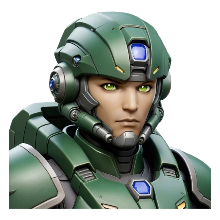 Cinematic Realistic StarCraft Terran Marine Portrait, depicted with rugged determination and futuristic military precision. Clad in advanced, intricately detailed tactical armor in consistent dark green and grey hues, his steely eyes and determined features exude unwavering resolve. Rendered with lifelike texture and dynamic, high-contrast lighting, high shine, noble and disciplined, capturing the essence of a legendary Terran Marine poised for interstellar battle. sticker