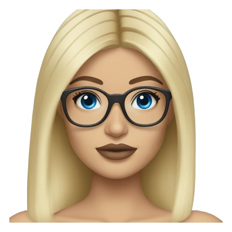 blonde kylie jenner with blue eyes and glasses  sticker