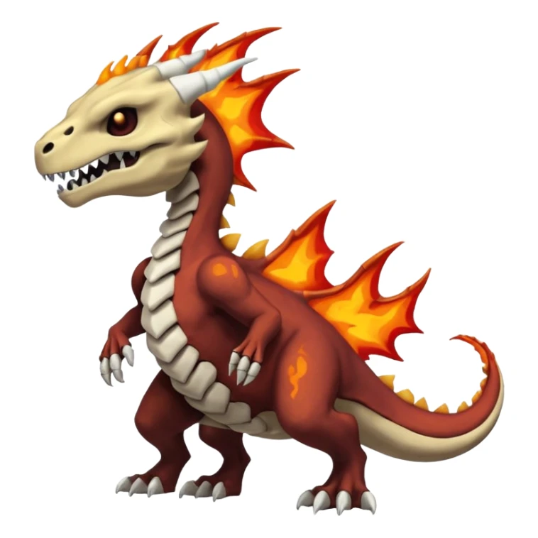 Skeletal Elemental Hot Cool Badass Fiery Volcanic Cubone-Salandit-Marowak-Duskull-dragon sticker