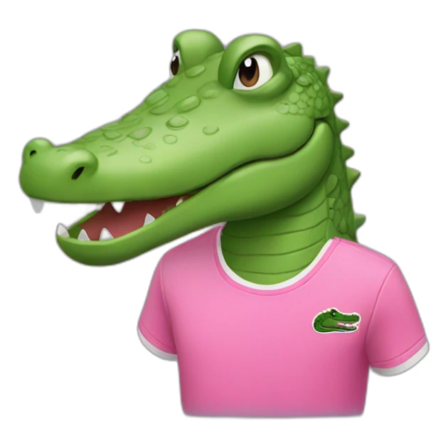 Crocodile with pink Lacoste tshirt sticker