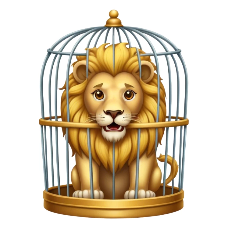 Vintage circus lion in cage sticker