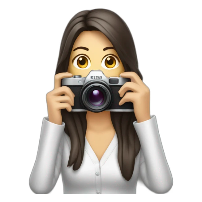 Paparazzi mujer con su cámara tomando foto sticker