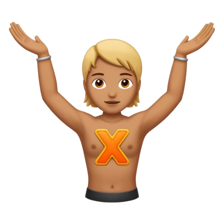 Please make an emoji where the wearer marks O or X with his arm. sticker