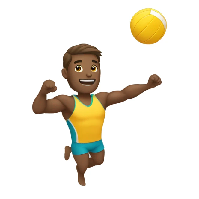 Male Beach volleyball player hitting sticker