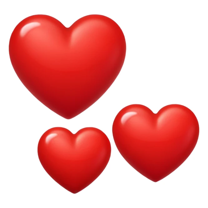 small red heart next to big red heart left heart not as red sticker
