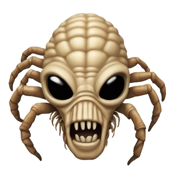 Face hugger from alien movie on mens face sticker