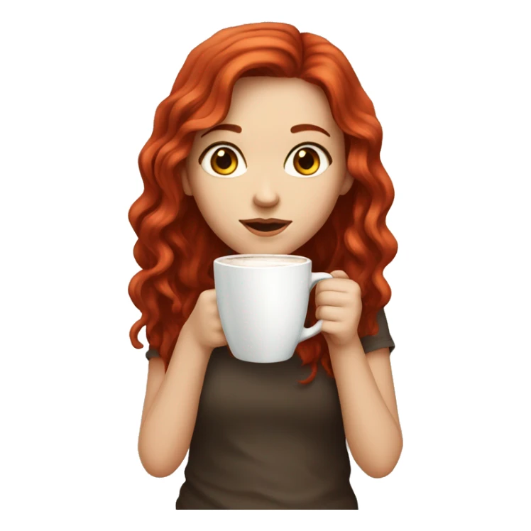 Girl red hair coffee ees white skin sticker