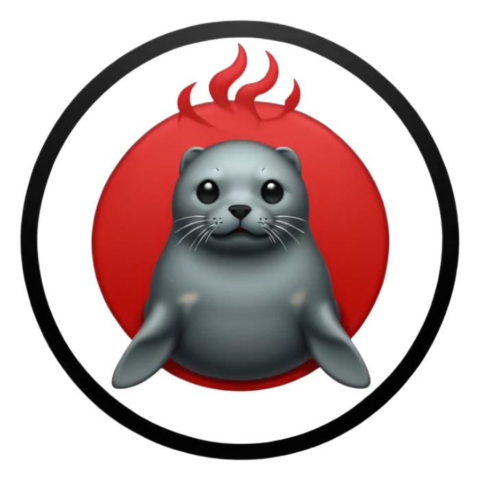 iOS sticker, summoning seal, black circle, red symbol, minimal sticker