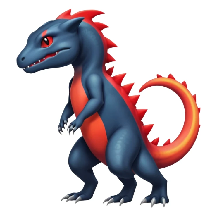 Colorful Dark Shiny Exotic Salandit-Charmeleon-Quilava-Fakémon-hybrid-creature (full body)  sticker