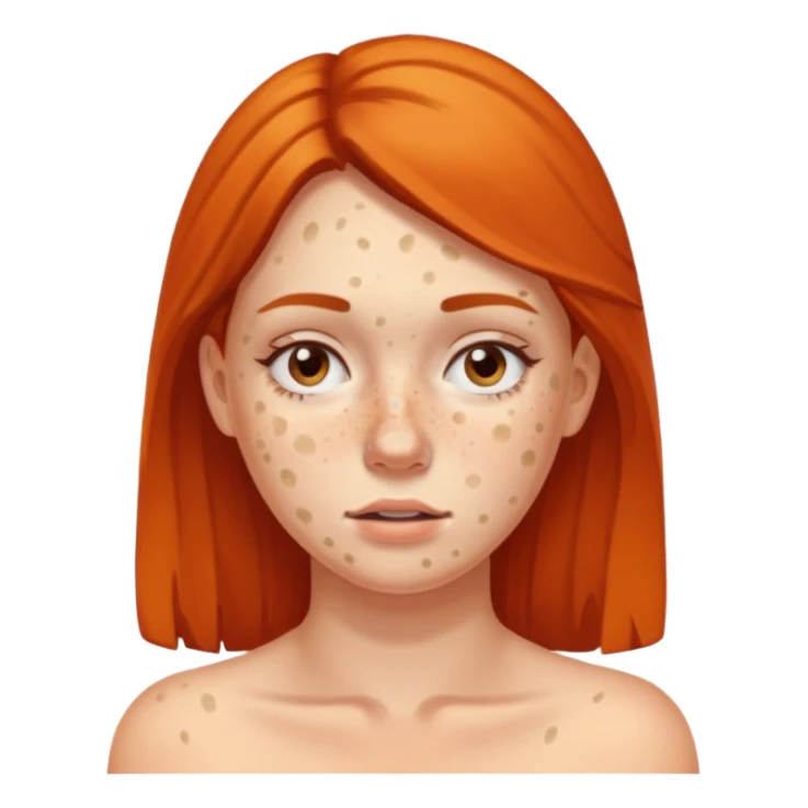 woman with acne and pimple on skin sticker
