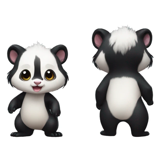 Cute skunk-panda-ferret-hybrid full body sticker