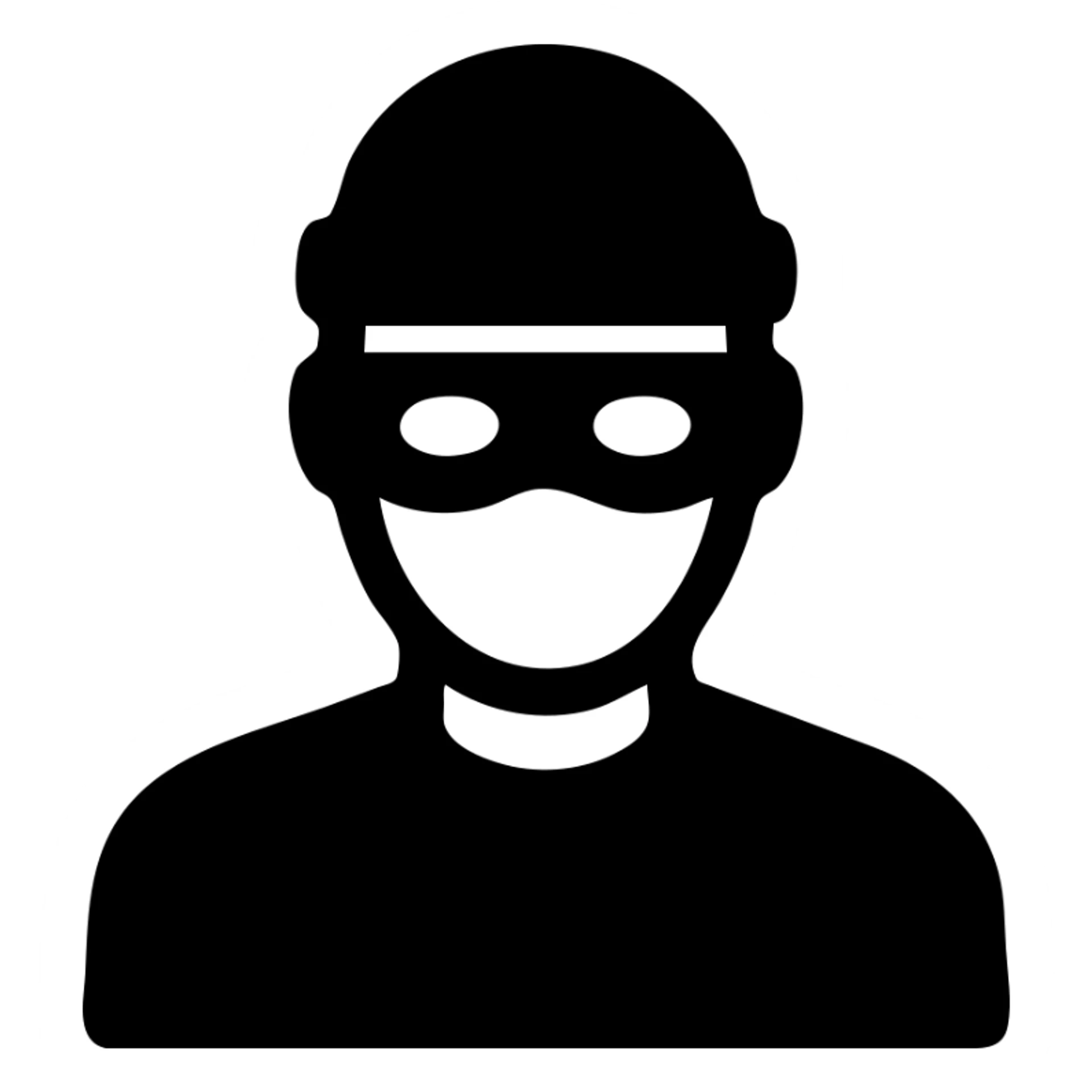 male thief character, classic icon design, minimal color, strong contrast sticker