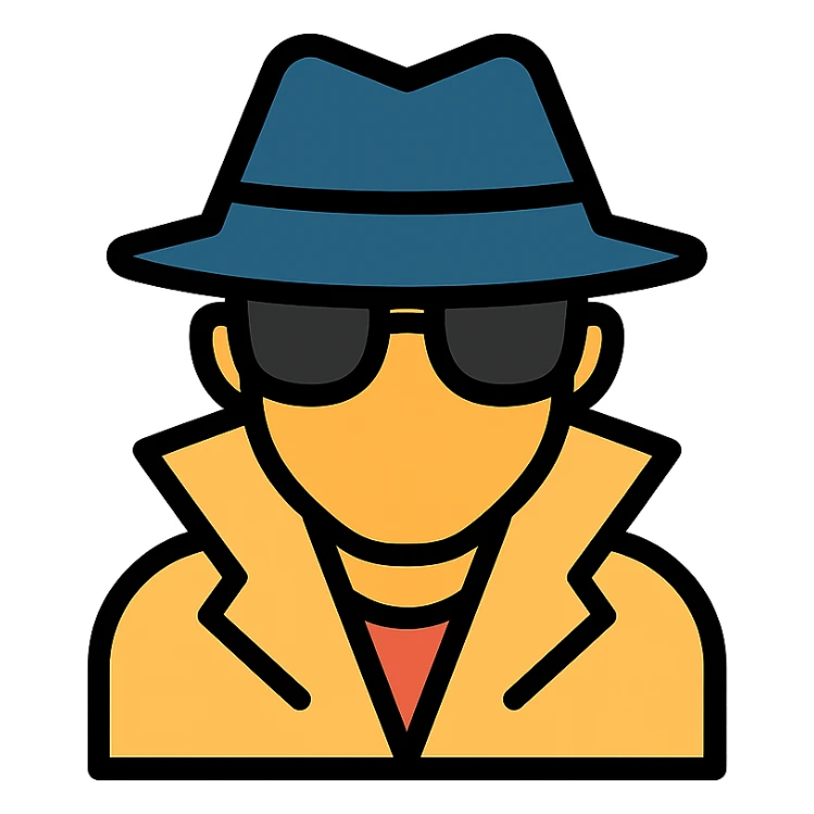 secret agent silhouette wearing sunglasses and a fedora sticker