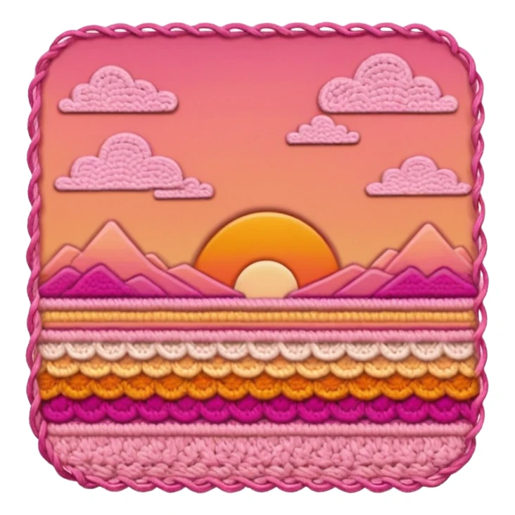 crochet stitch (it has a color like a peach-pinky sunset)  sticker