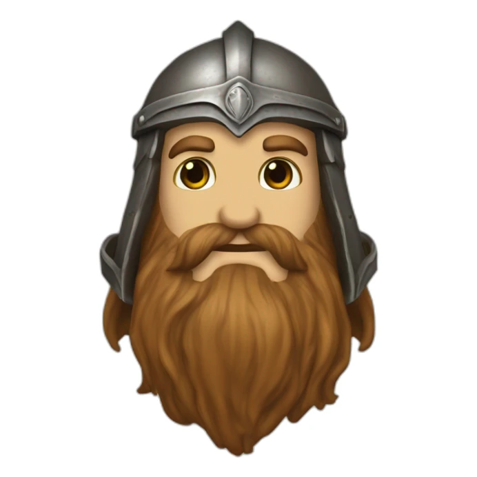gimli lord of the rings brown beard wearing helme sticker