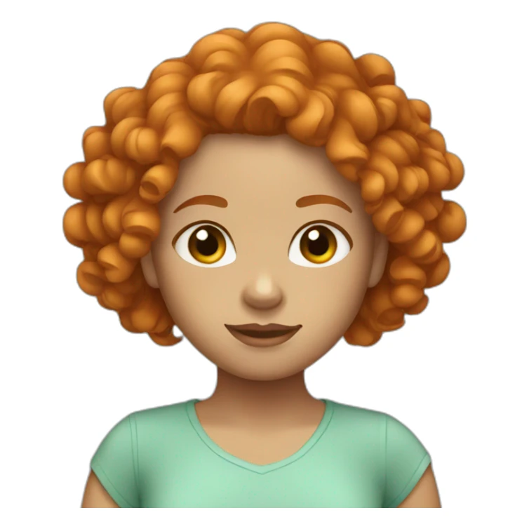 Ginger girl curly hair sticker