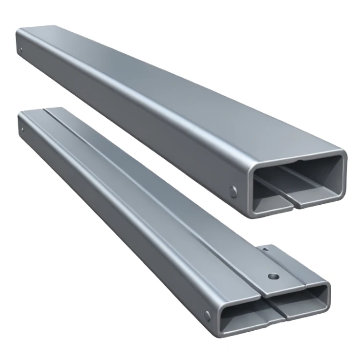 Clean metal beam, smooth steel surface, no rust, no scratches, industrial support beam, realistic, neutral color, high-quality render sticker