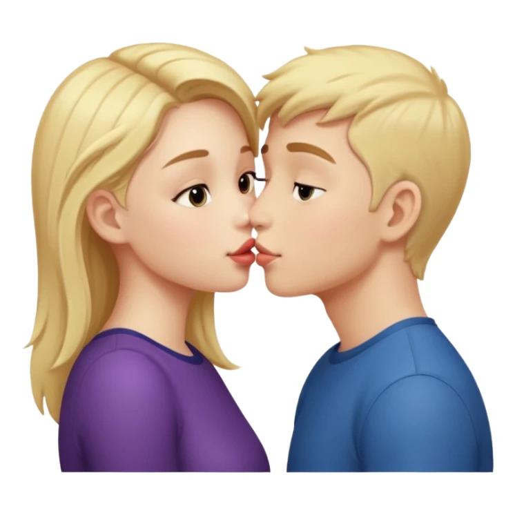 A cute girl kissing a boy  sticker