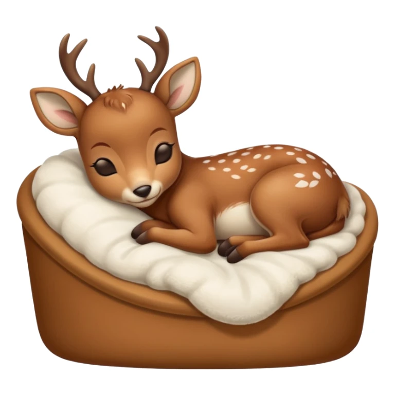 Baby Deer Sleeping in Bed sticker