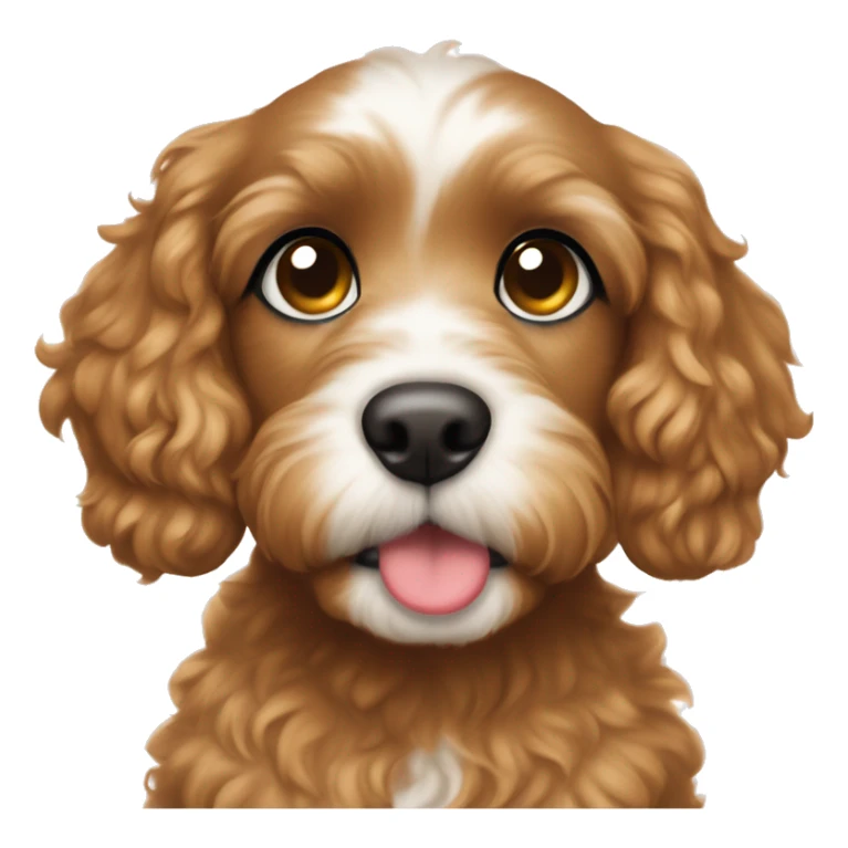 •	Puppy Eyes Emoji: Your Cavapoo looking up with big, heart-melting eyes. Maybe add sparkles or tiny hearts around the eyes to show how cute they are (dog should be brown)  sticker