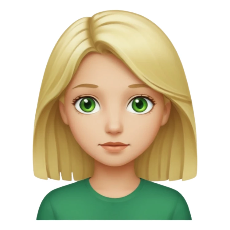 Blonde girl with medium hair and green eyes sticker