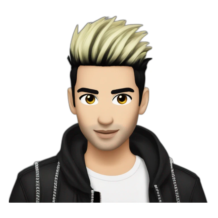 Bill Kaulitz black hair with highlights sticker