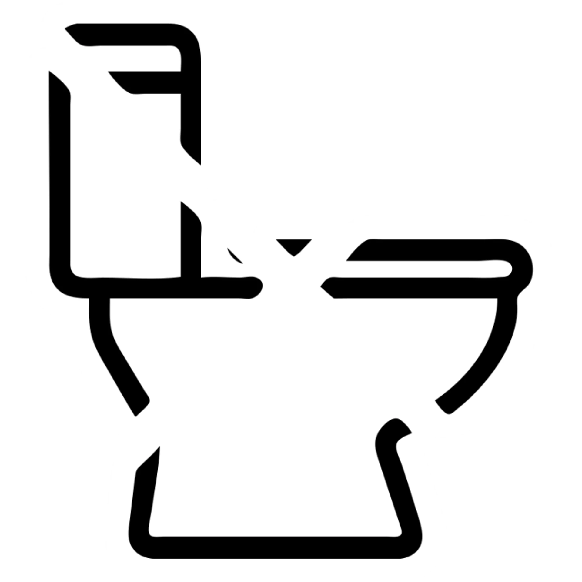 toilet with a bold red X over it, clear and simple, icon style sticker