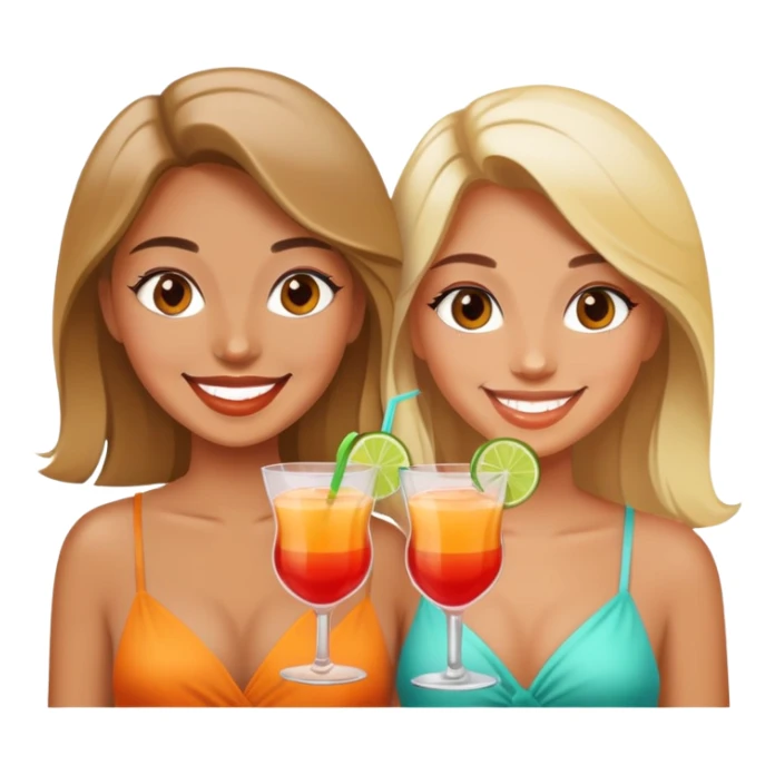 two girls with cocktails  sticker