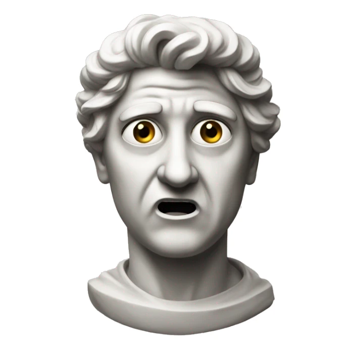 italian statue extremly shocked sticker
