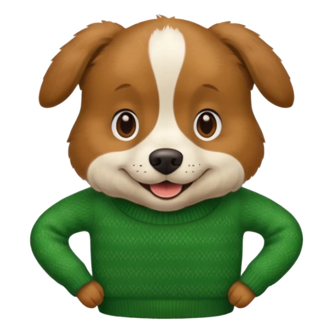 dog wear a green sweater sticker