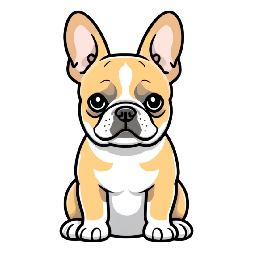 Tan and grey French bulldog  sticker
