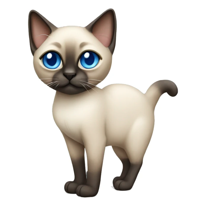 Full body siamese cat with blue eyes sticker