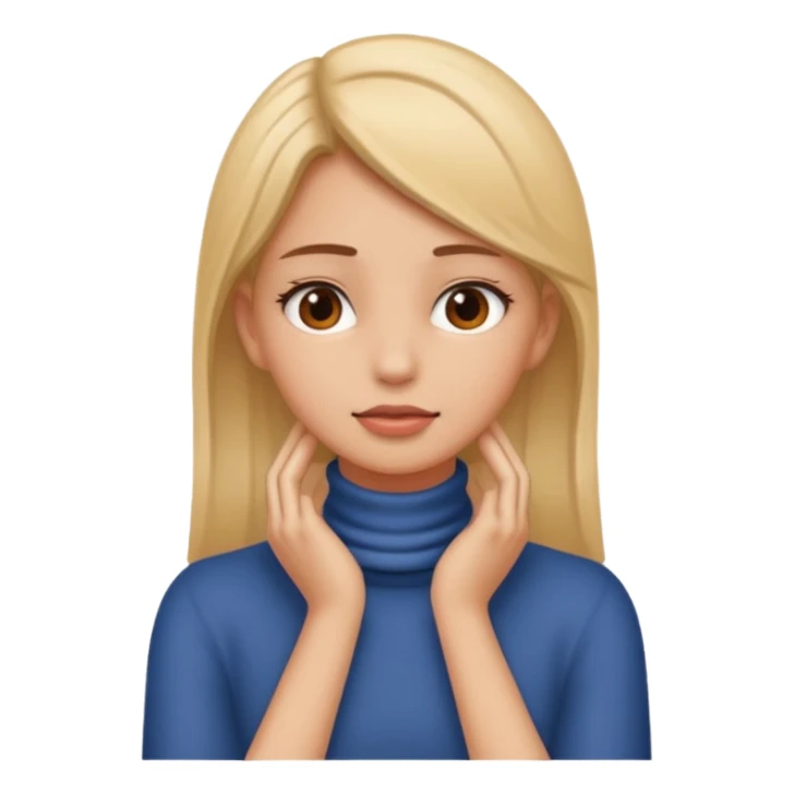 a girl who has her hands in her neck  sticker