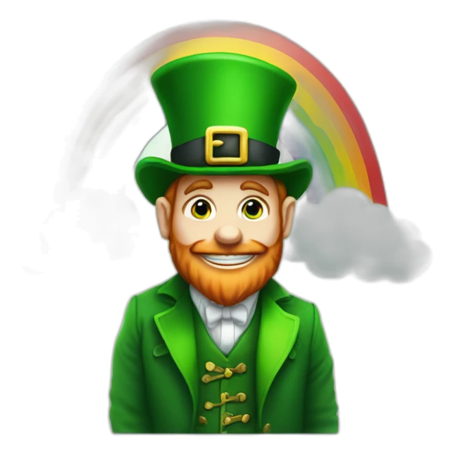Leprechaun making bm at the end of a rainbow sticker