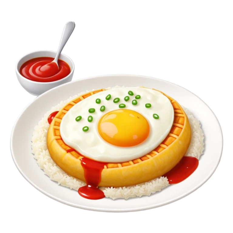Japanese omurice dish with ketchup on top sticker