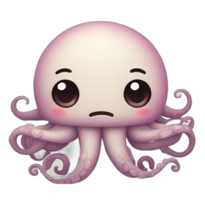 Cute kraken cute face eyes closed making yoga sticker