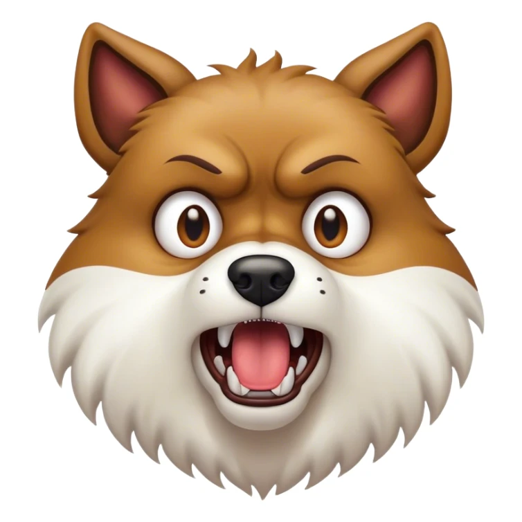 A rabid dog with foaming mouth, aggressive posture, and wild eyes, looking furious and uncontrollable sticker