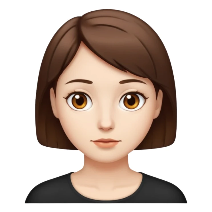 Cabelo curto e castanho branca olhos castanho  sticker