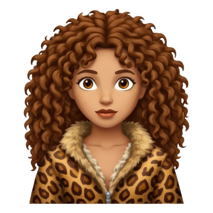 cavewoman with brown curly hair sticker