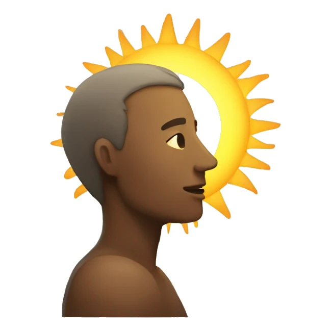 person staring at the sun sticker