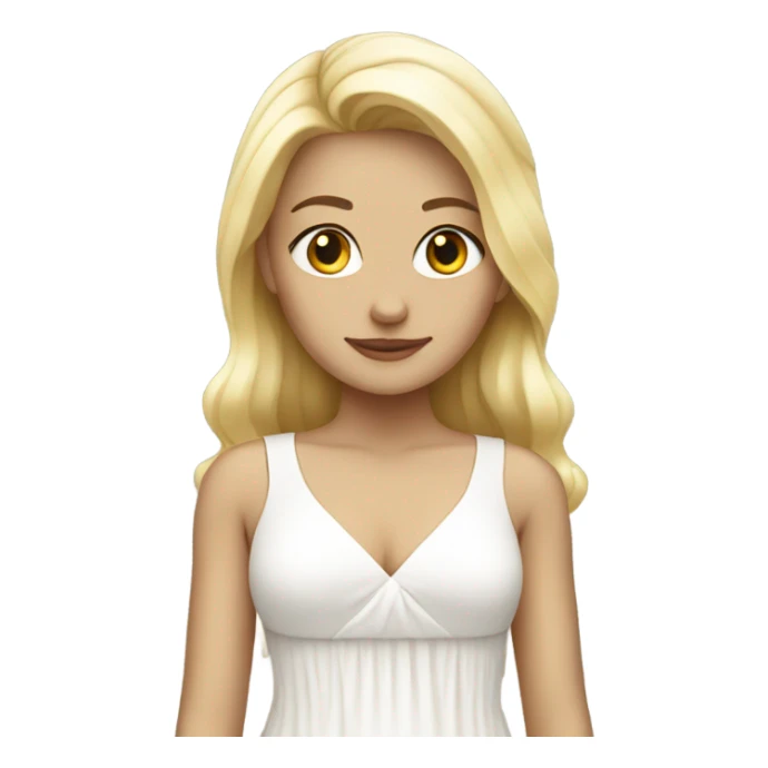 Blond girl wearing a white dress sticker