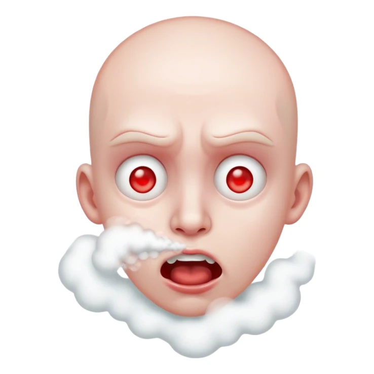 Person foaming at the mouth with red eyes and steam coming from their ears sticker