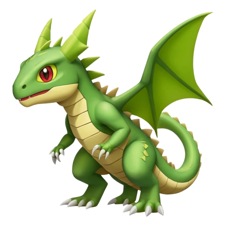 Flygon-Larvitar-Fraxure-hybrid-creature, (full body) sticker