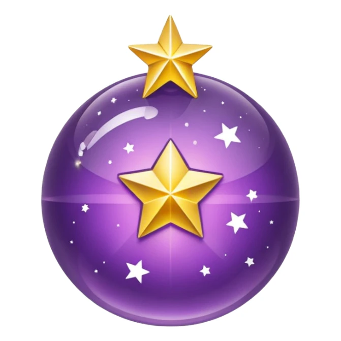 Bola de cristal roxa com estrela dourada brilhante dentro sticker