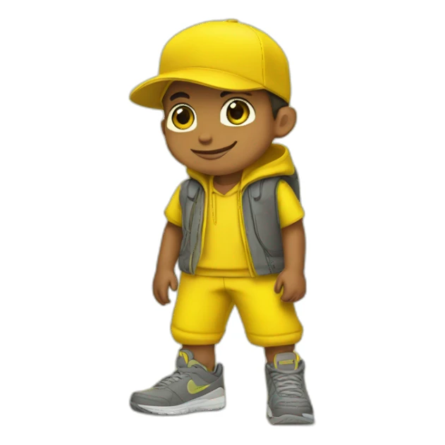 Morocho boy in yellow attire with a yellow Nike cap 🌟. sticker