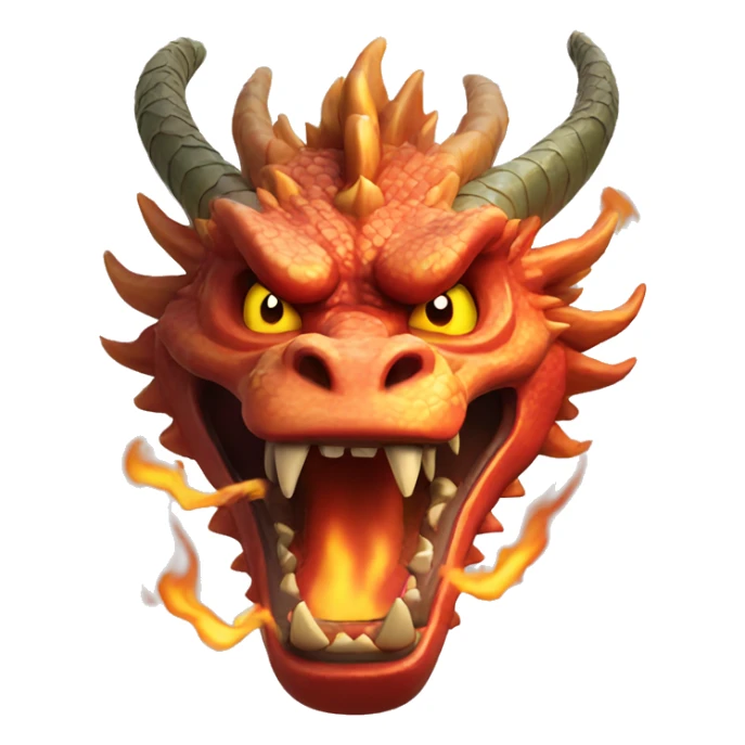 Raging, flaming chinese dragon sticker