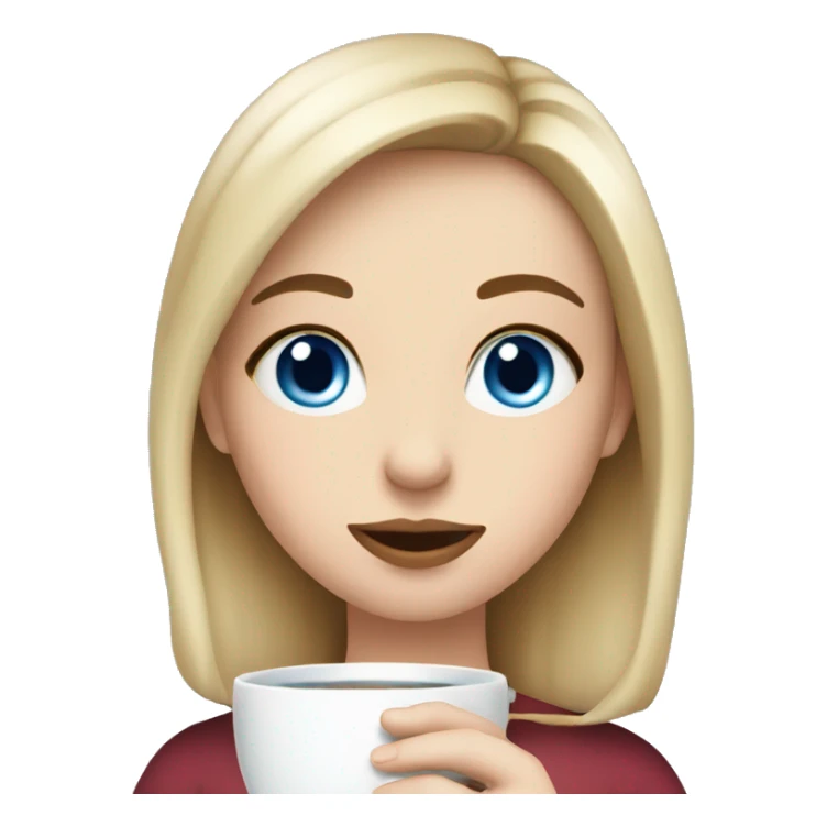 Girl sipping tea blue eyes blound Christmas sticker