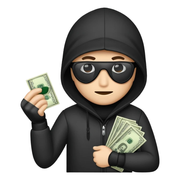 robber with money emojicreated using Al. Copy and paste robber with monev emoii to use or share on Discord and Slack. sticker