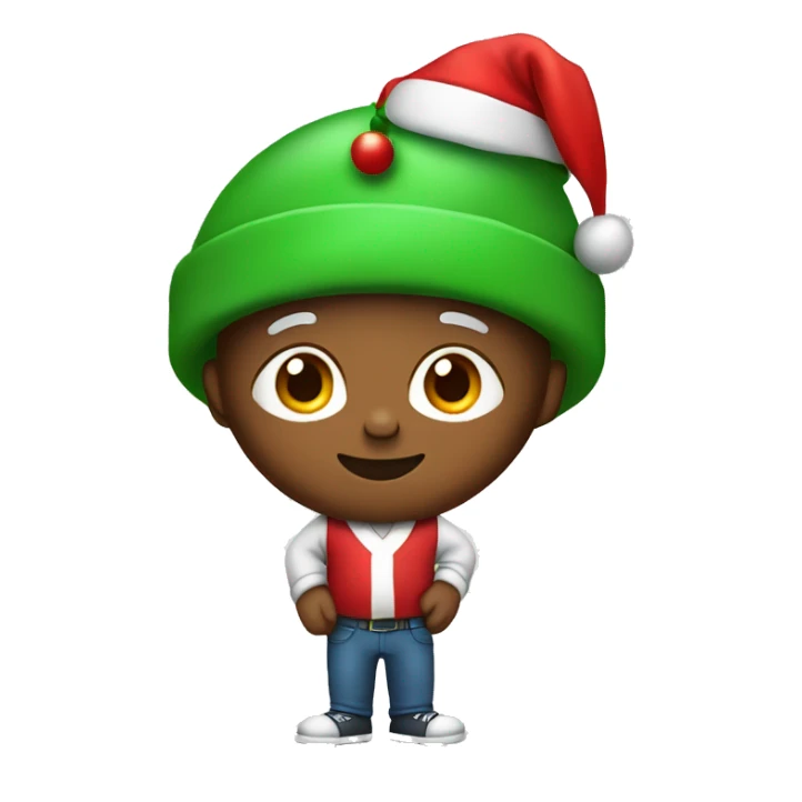 First male with a Santa hat and a Christmas tree ball in his paws sticker