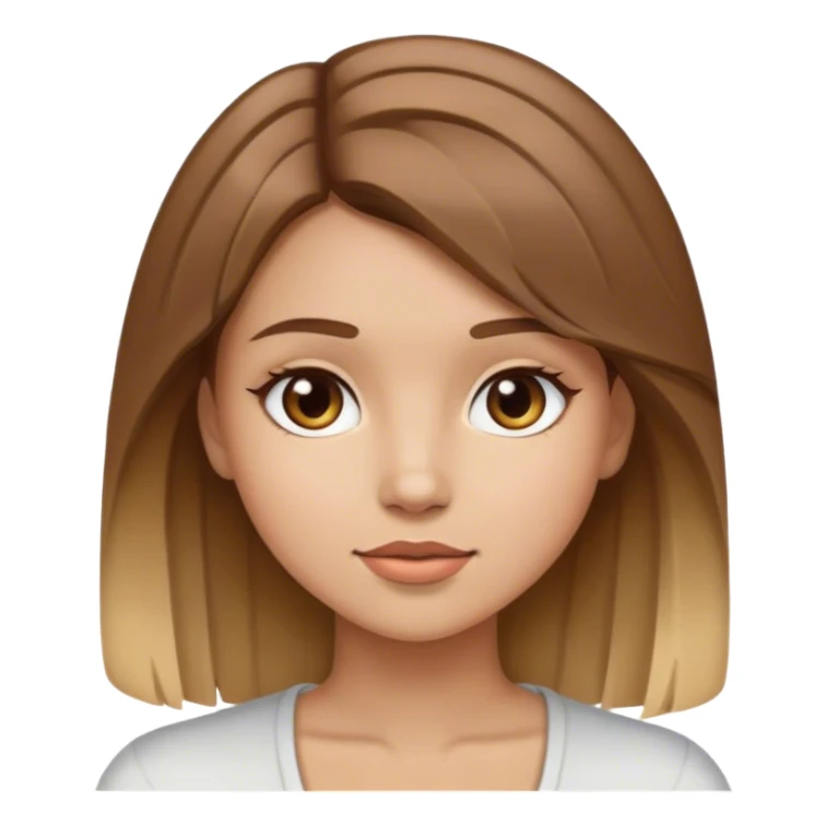 Chica con pelo marrón con mechas rubias  sticker